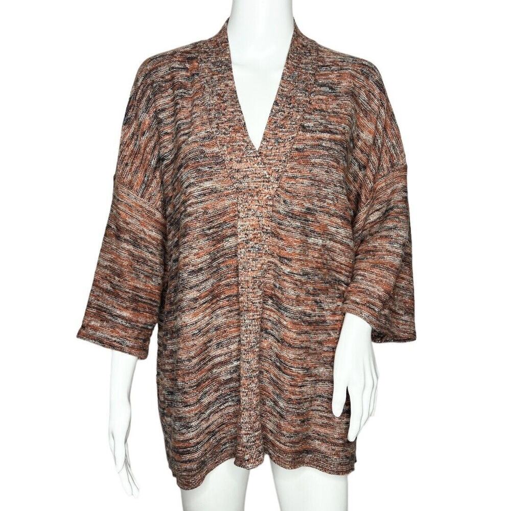 J. Jill Sweater Women Small Purejill Campari Marled Knit Red Black Oversize Boxy